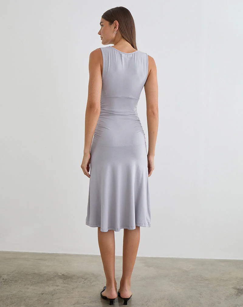 Laluma Midi Dress in Lilac Grey