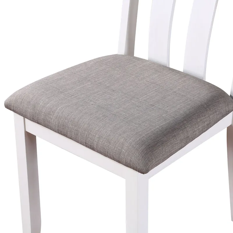 Badia Transitional White 5-Piece Square Dining Table Set by Furniture of America