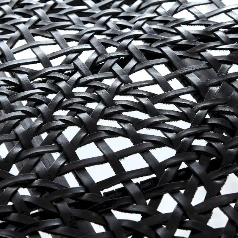 SAFAVIEH Queenie Bandelier Open Leather Weave Squared Accent Chair - 26 W x 32 D x 31 H - 26Wx31Dx31H