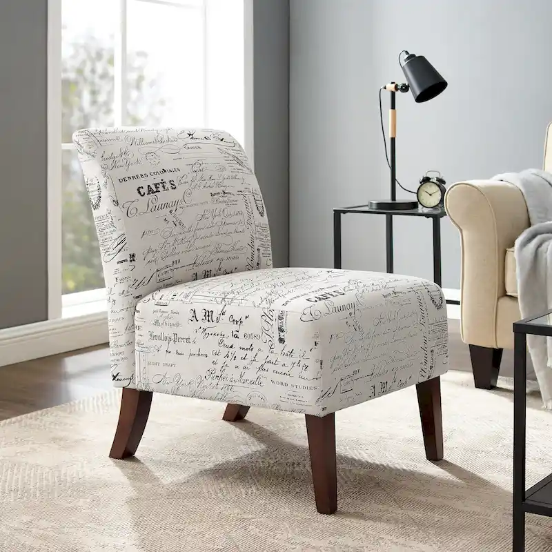 Porch & Den Bonner Written Text Print Accent Chair