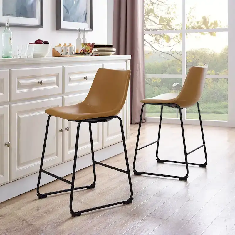 Middlebrook Prusiner 26-inch Faux Leather Counter Stool (Set of 2)