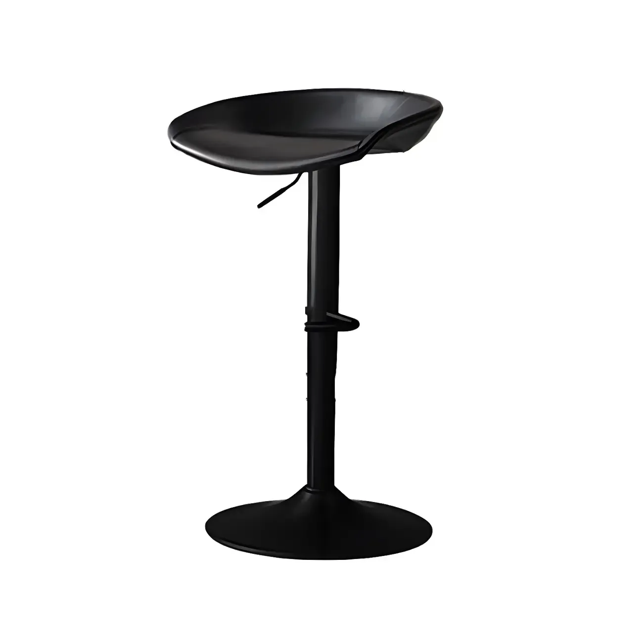Adjustable Black Leather Saddle Swivel Bar Stools
