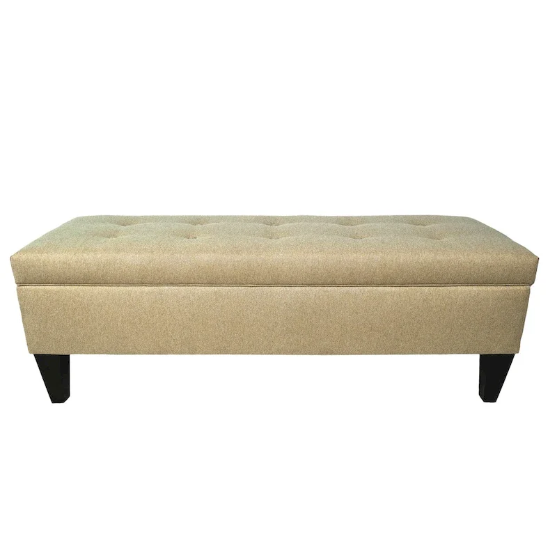 10 Button Tufted Dawson7 Long Storage Bench Ottoman