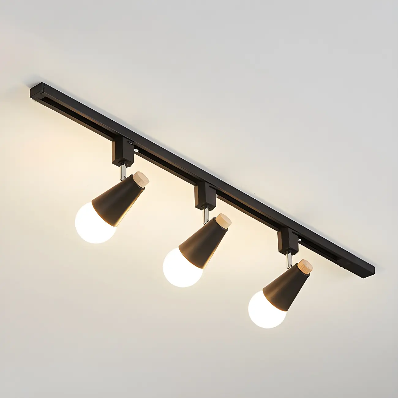 4-Light Modern Conical Adjustable Semi Flush Track Light