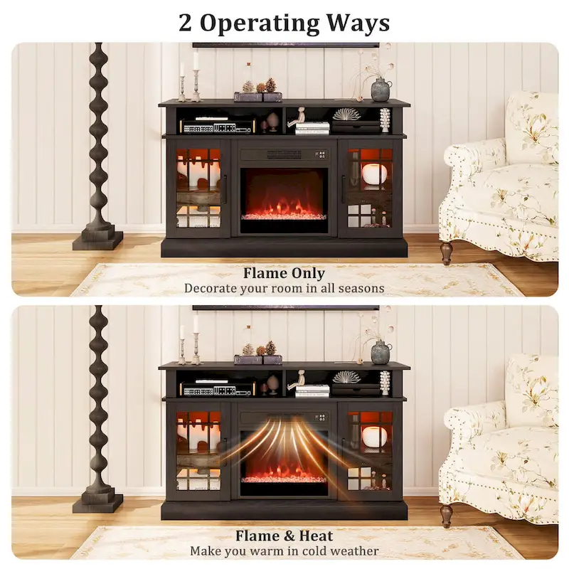 Costway TV Stand with Electric Fireplace LED Lights Remote Controls - See Details