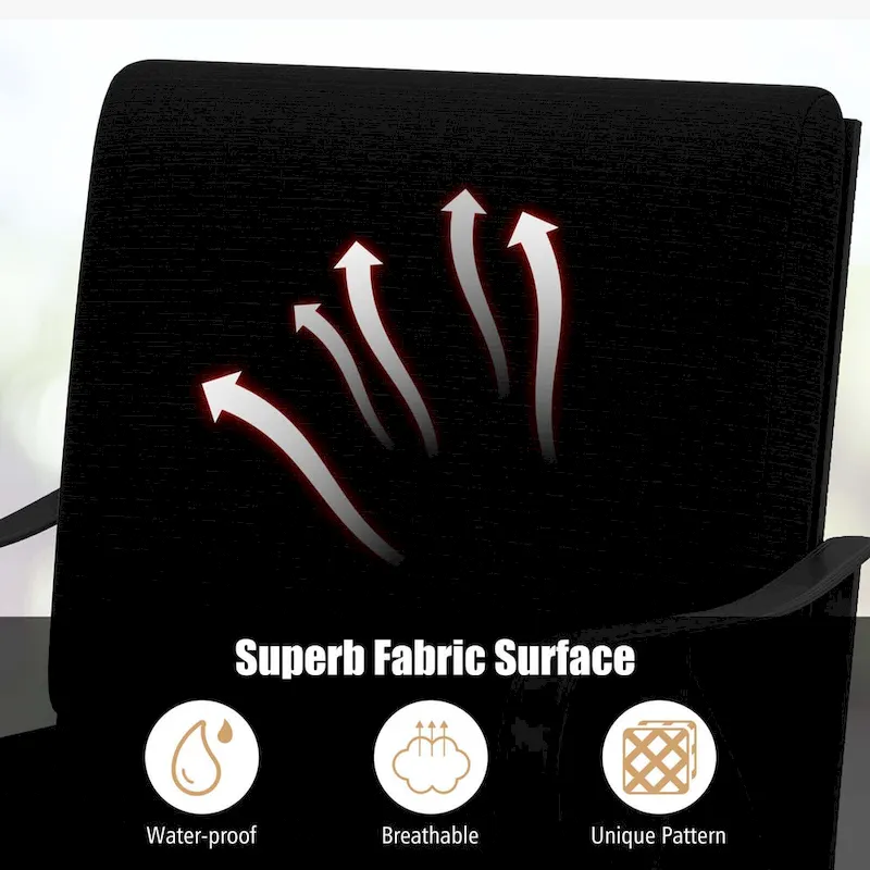 Costway Patio Rocking Chair with Cushion Heavy-Duty Metal Frame Smooth - See Details