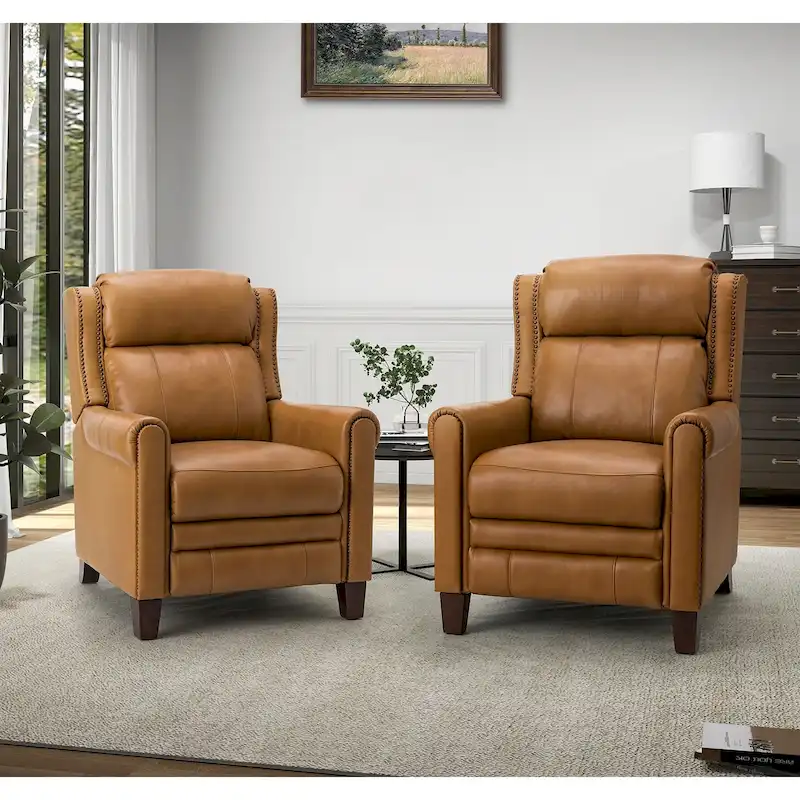 Felisa 32.48  Wide Genuine Leather Manual Recline Set of 2