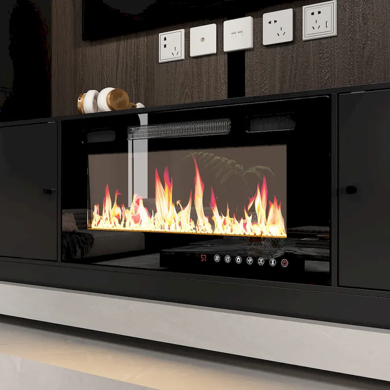 TV Stand/Electric Fireplace Ensemble Cozy Stylish Living Room Solution