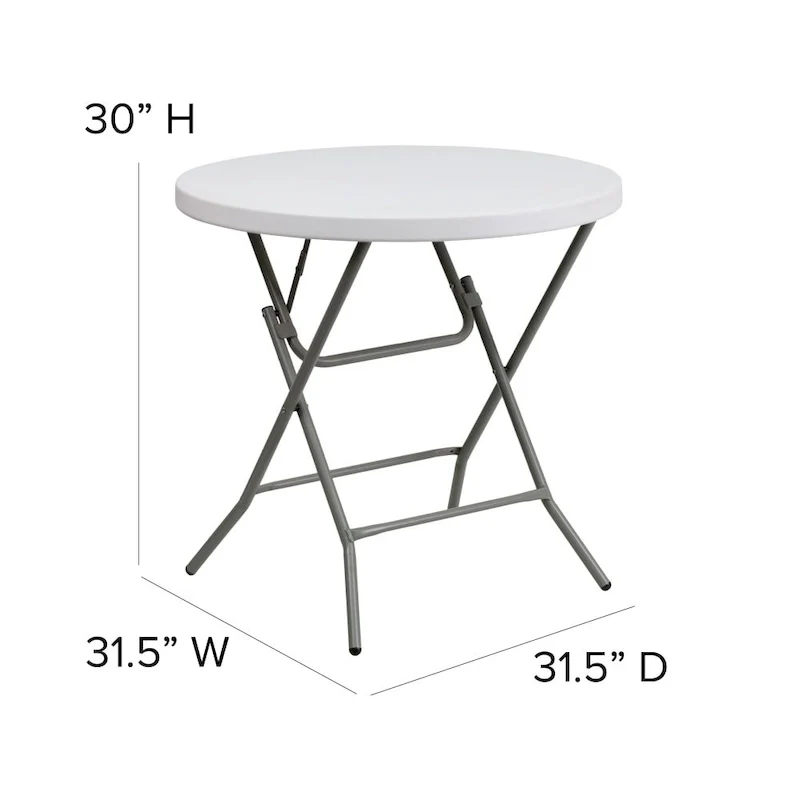 2.63-Foot Round Plastic Folding Table - Event Table