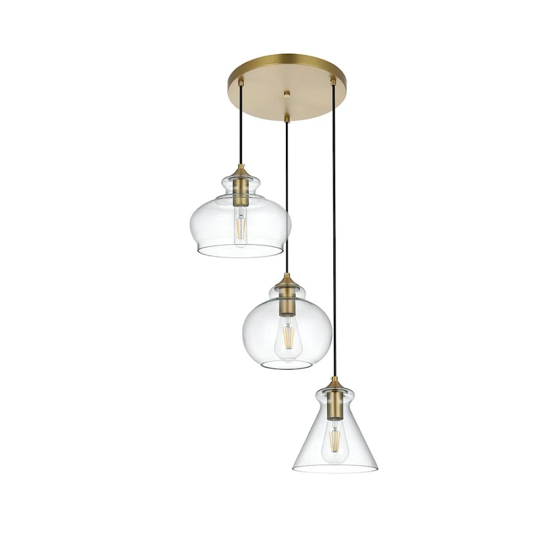 Elegant Lighting Destry 3 Light 19  Wide Multi Light Pendant with