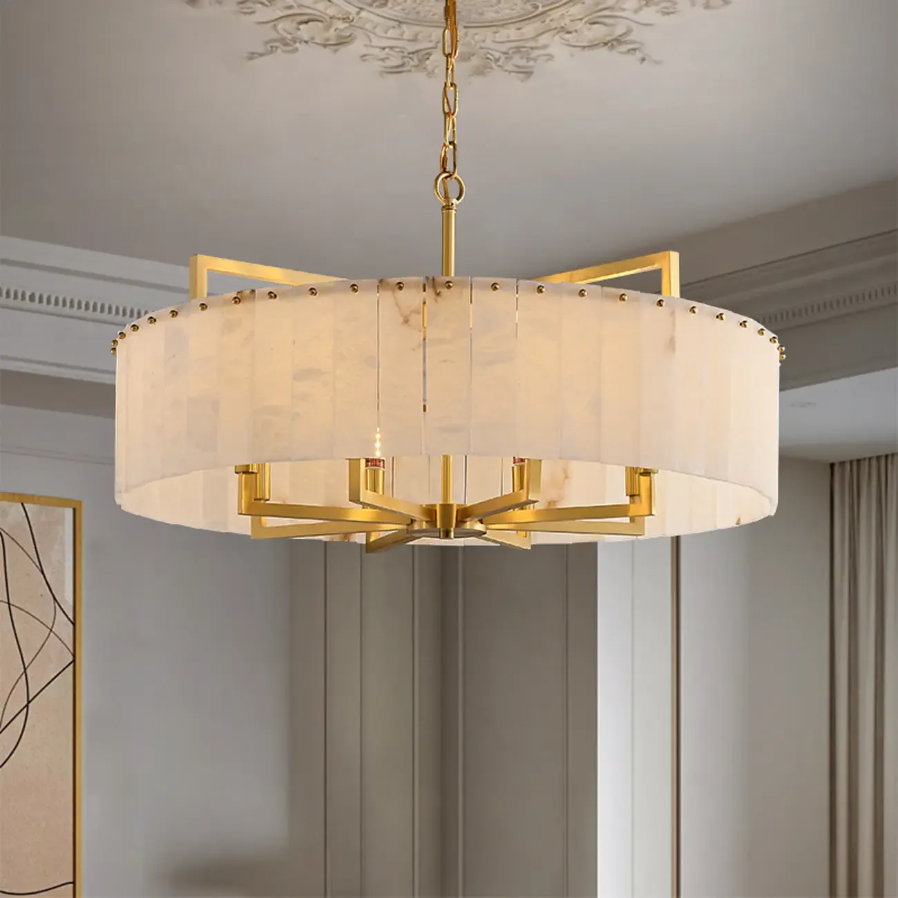 Modern Marble Round Chandelier for Luxury Interiors