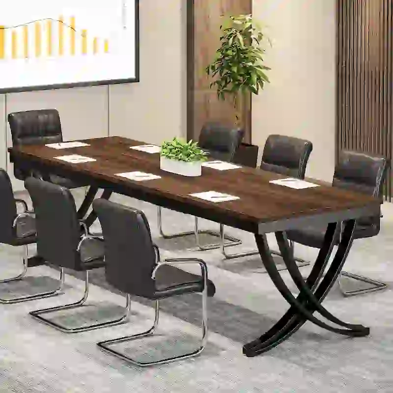 6.5FT Conference Table for 6-8 People , 78 inch Long Rectangular Seminar Table