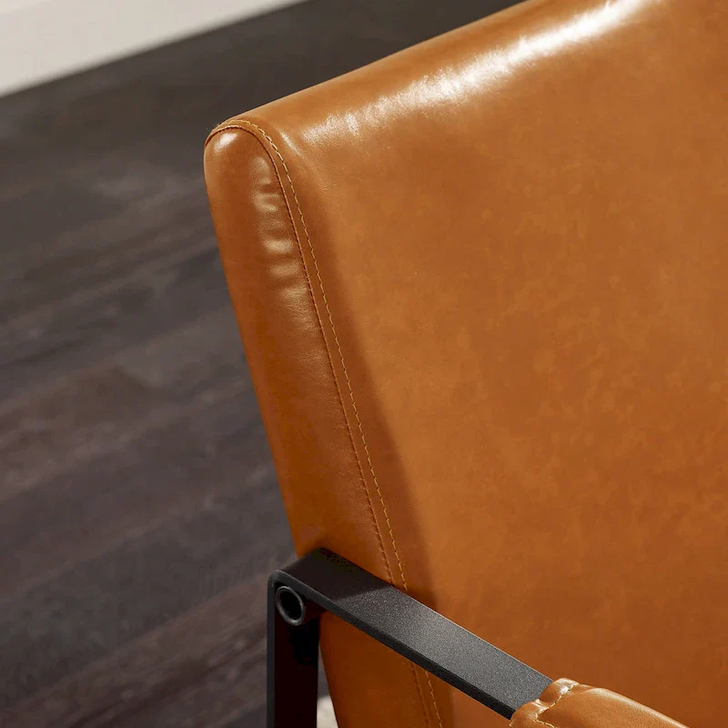 Art Leon Modern Faux Leather Accent Chairs Set of 2