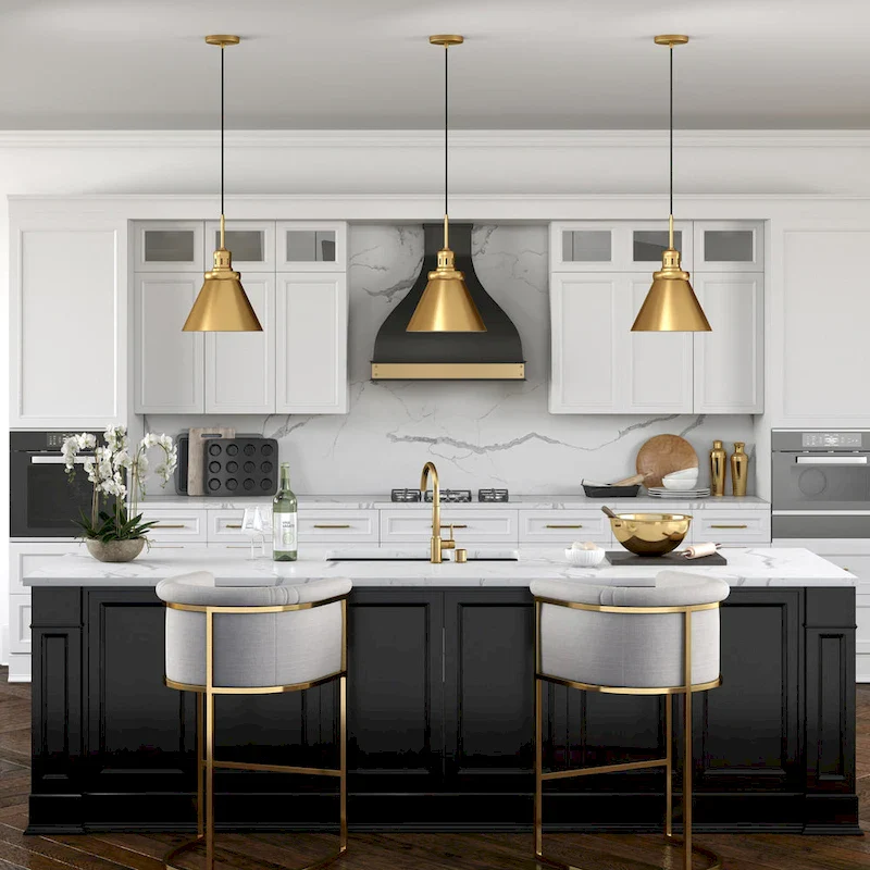 Zeno 12  Wide Pendant with Metal Shade