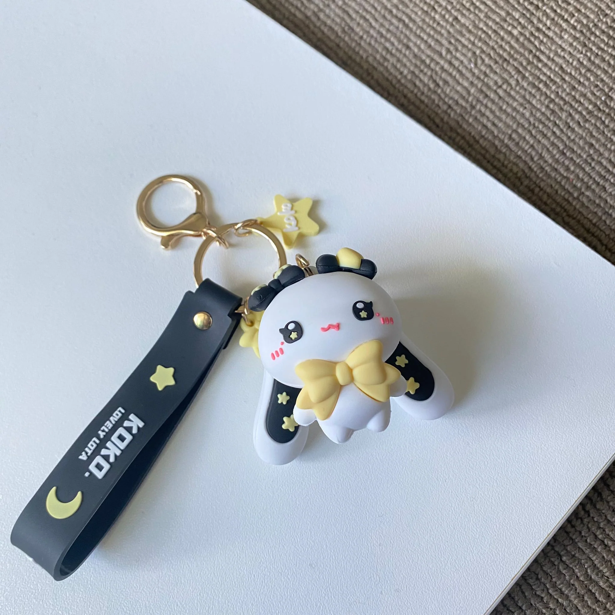 Koko Ribbon Celestial Bunny Keychain- Black