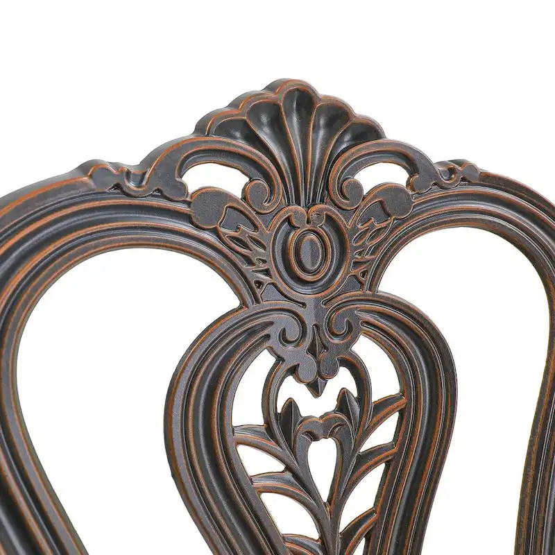 Set of 2 Cast Aluminum Bistro Chairs