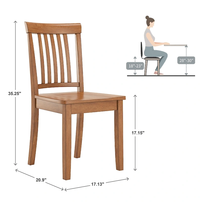 Wilmington II 48-Inch Rectangular Oak Finish 5-Piece Dining Set by iNSPIRE Q Classic