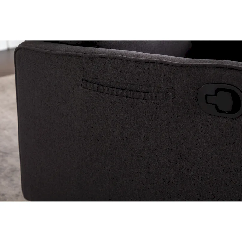 Cotton Linen Fabric Swivel Rocking Chair Glider Rocker Recliner Nursery Chair with Adjustable Back and Footrest