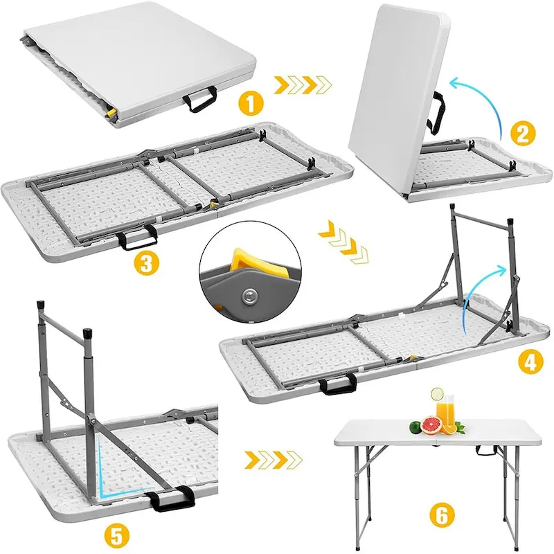 4 ft. Folding Table with Durable Resin Surface