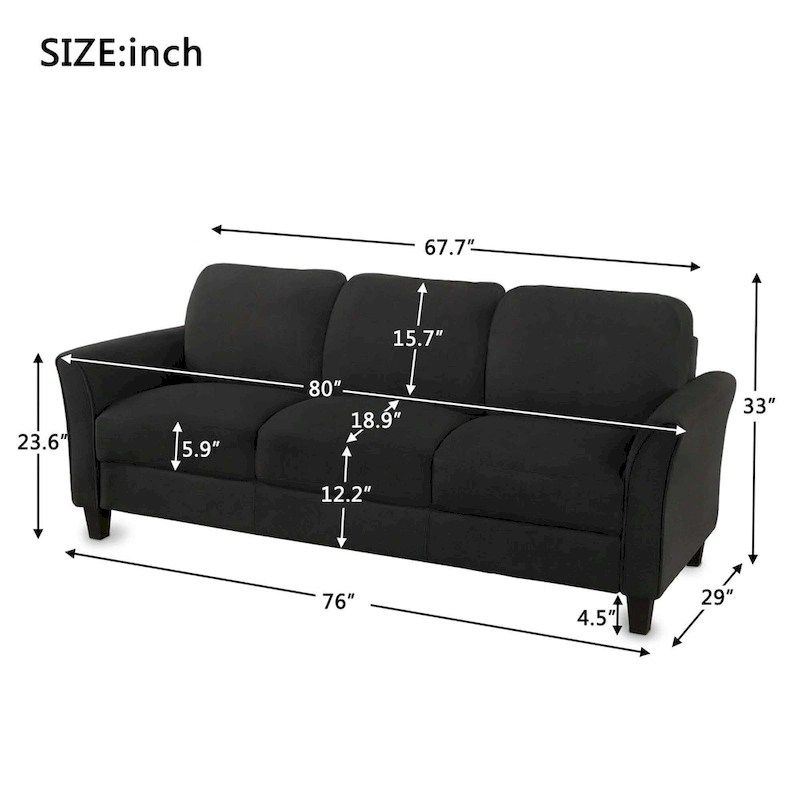 3-Seat Linen Fabric Sofa