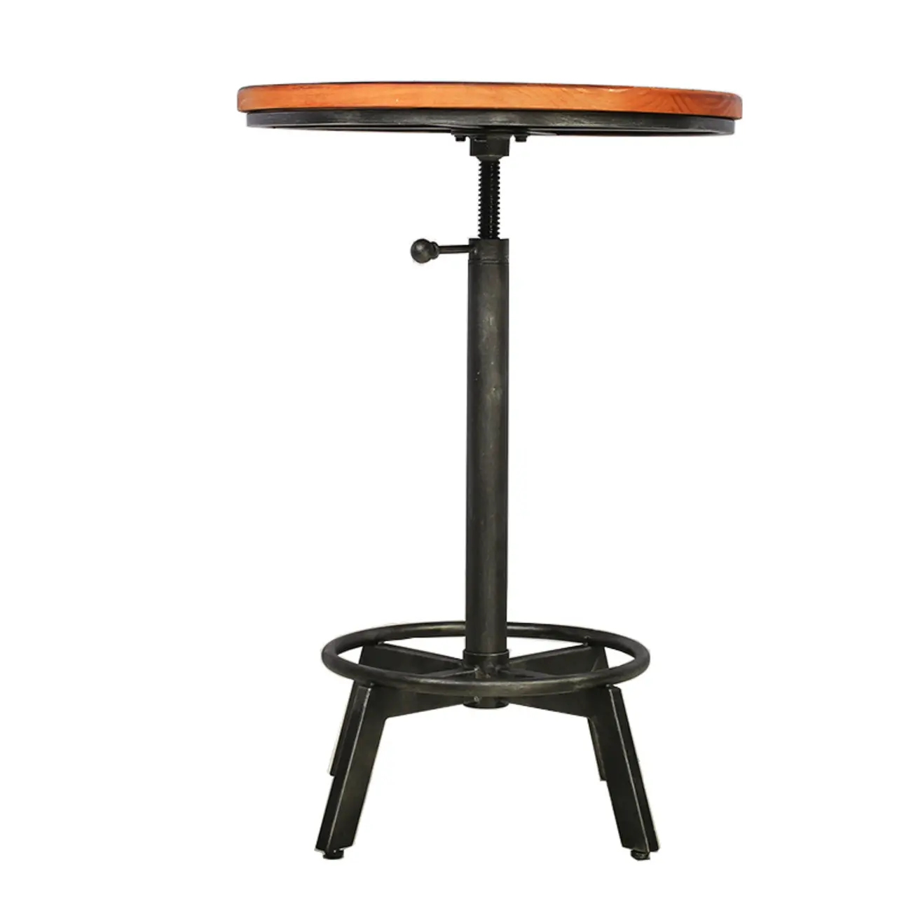 Retro Industrial Circular Adjustable Bar Table