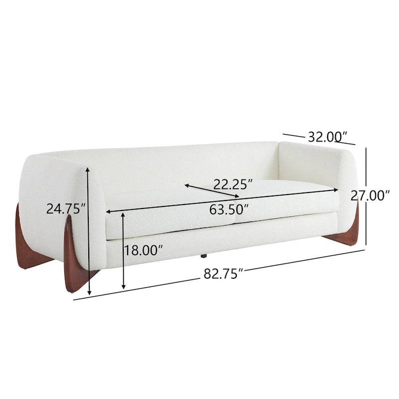 Alma Upholstered Boucle 3-Seat Sofa by Christopher Knight Home