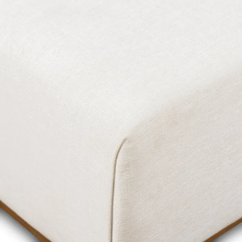 Poly & Bark Jarmo Ottoman with Adjustable Walnut Table - Full Grain Genuine Italian Leather