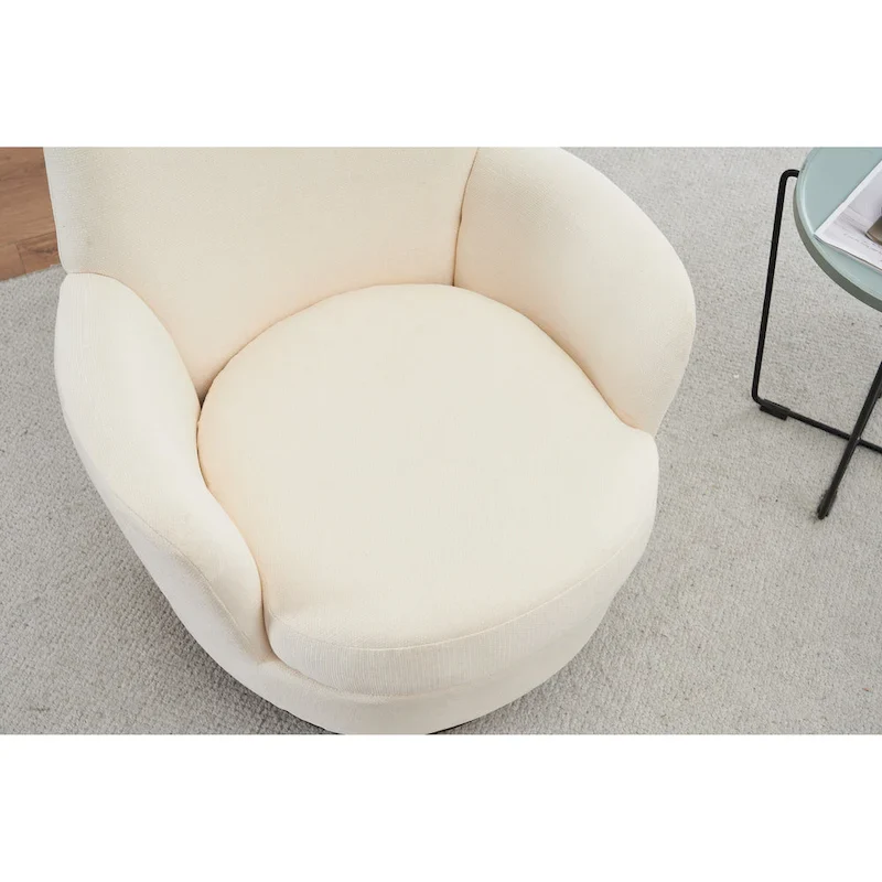 Brown PU Leather 360° Swivel Barrel Chair - Single Seat