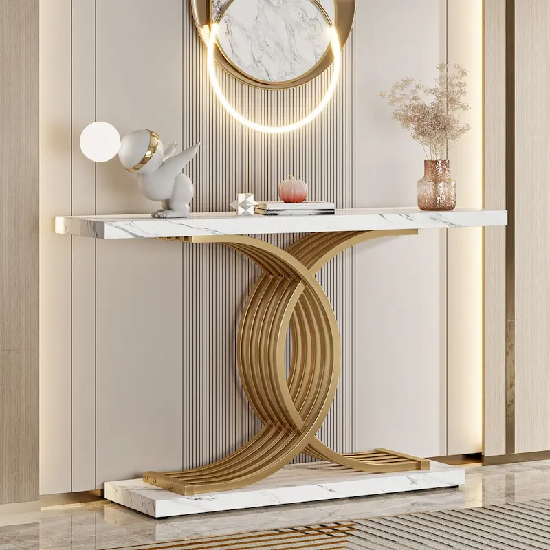 Modern Entryway Table, 39-Inch Console Accent Table, Narrow Wood Sofa Foyer Table