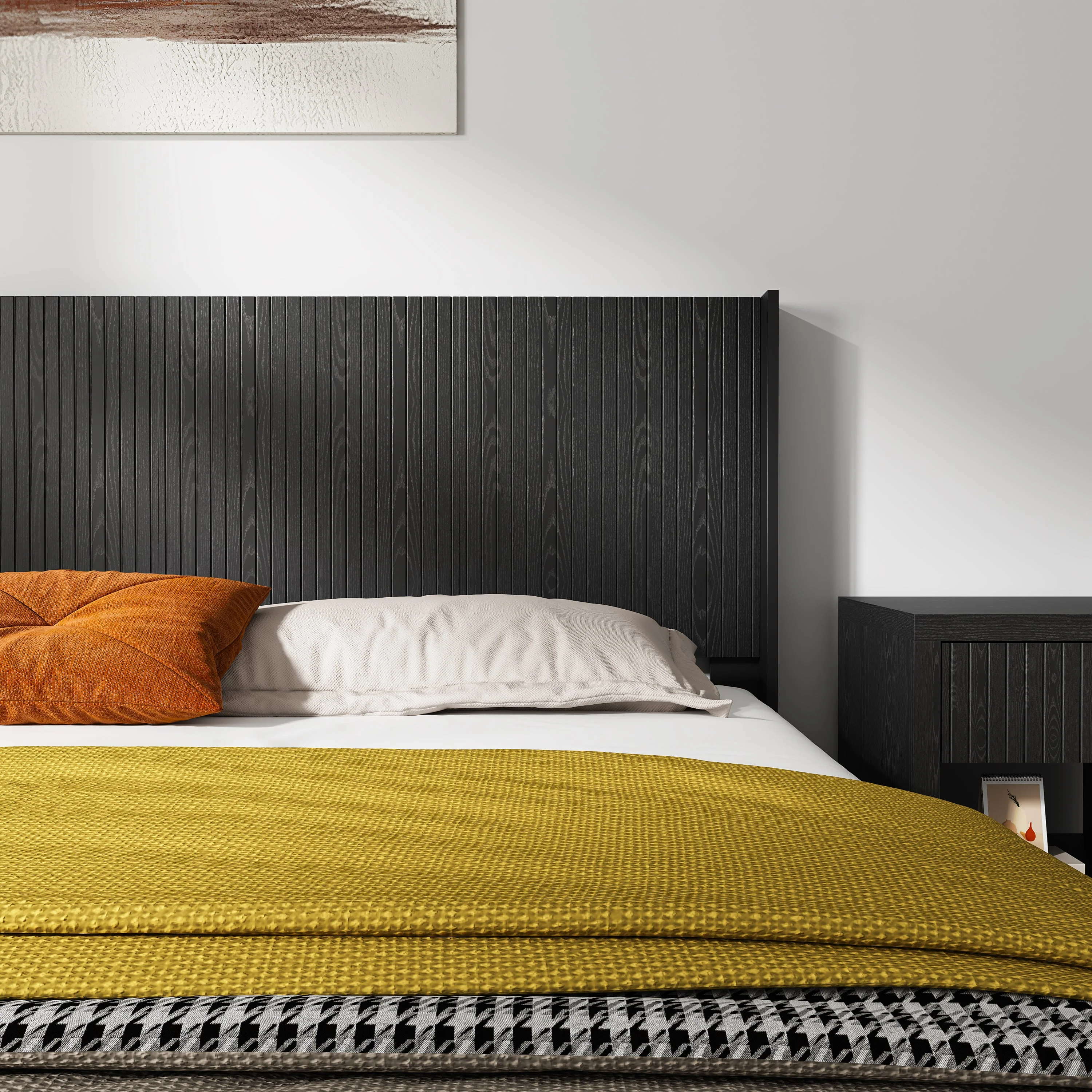 Walker Edison | Fluted Design Modern Farmhouse King Headboard Only