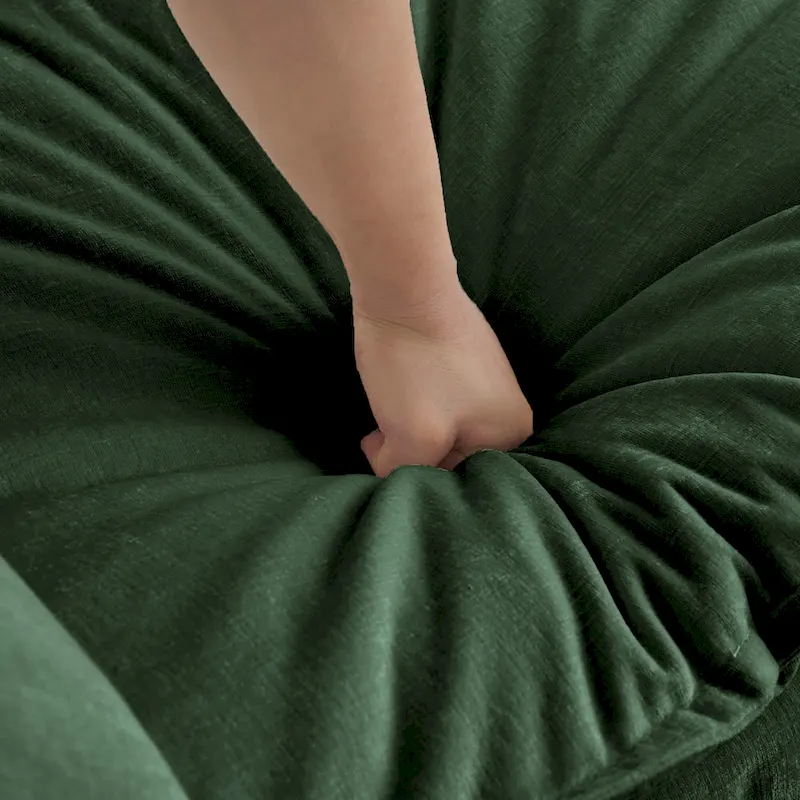 3 Piece Chenille Sofa Set with Arm Pillows and Toss Pillows, Include 2- Piece Armchairs and One 2-seat Sofa