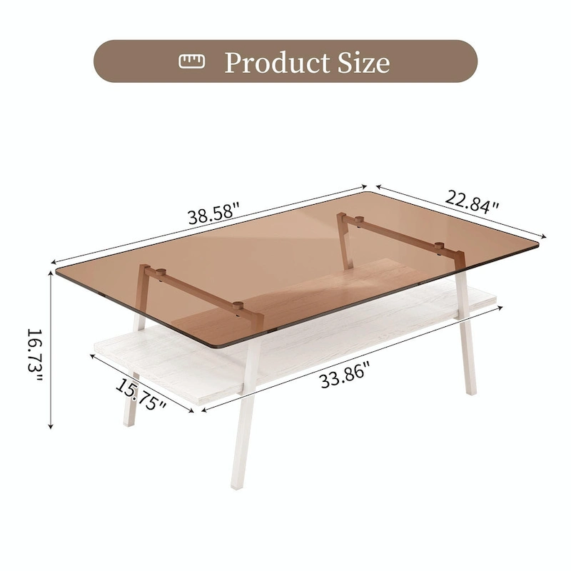 38.58 Rectangle Coffee Table with Modern Design