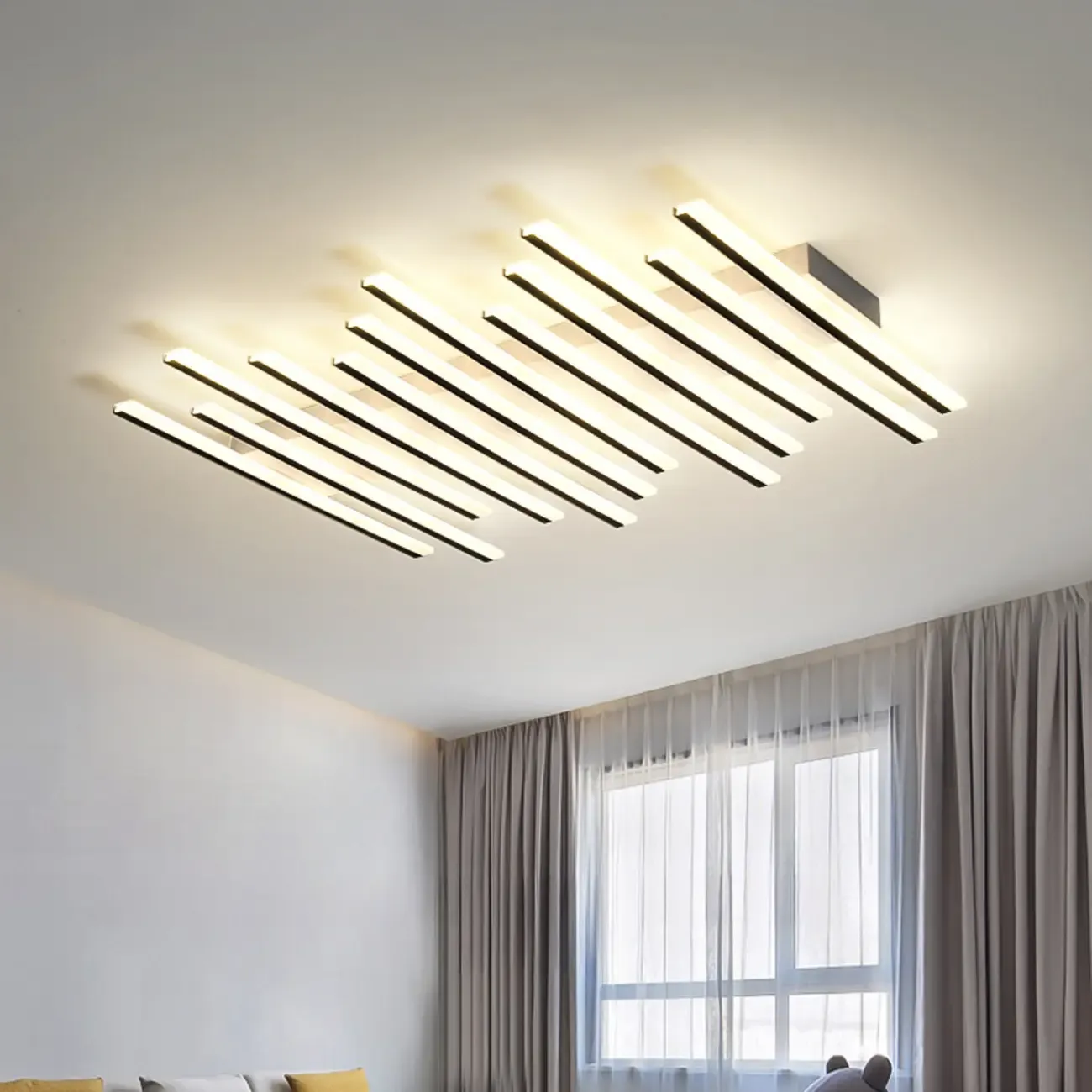 Geometric LED Semi Flush Ceiling Light with Acrylic Shade