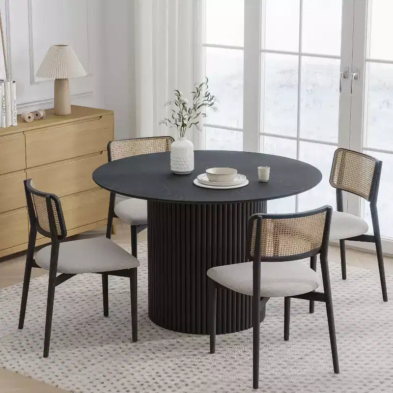 PexFix 46 Round Solid Wood Dining Table Kitchen Tables