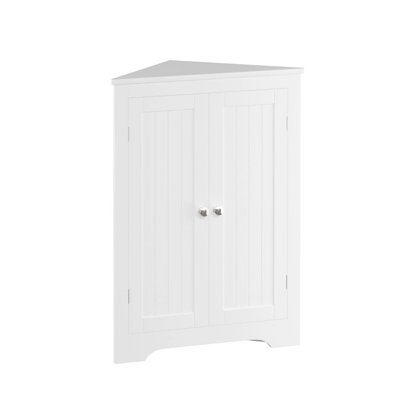 Floor Corner Cabinet with 2 Doors and Adjustable Shelves