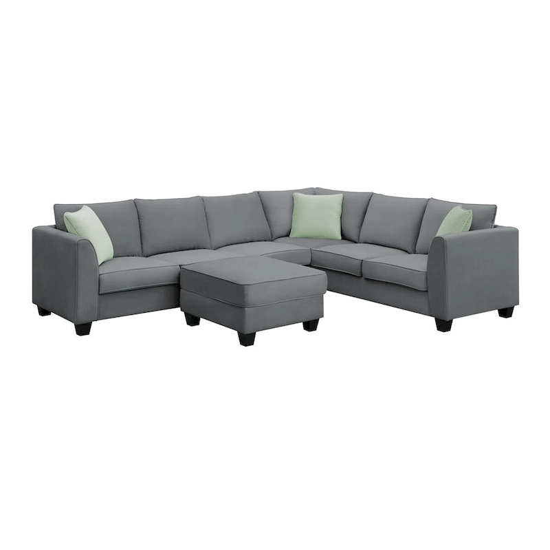 Merax 112*87 Sectional Sofa Couches Living Room Sets 7 Seats Modular Sectional Sofa