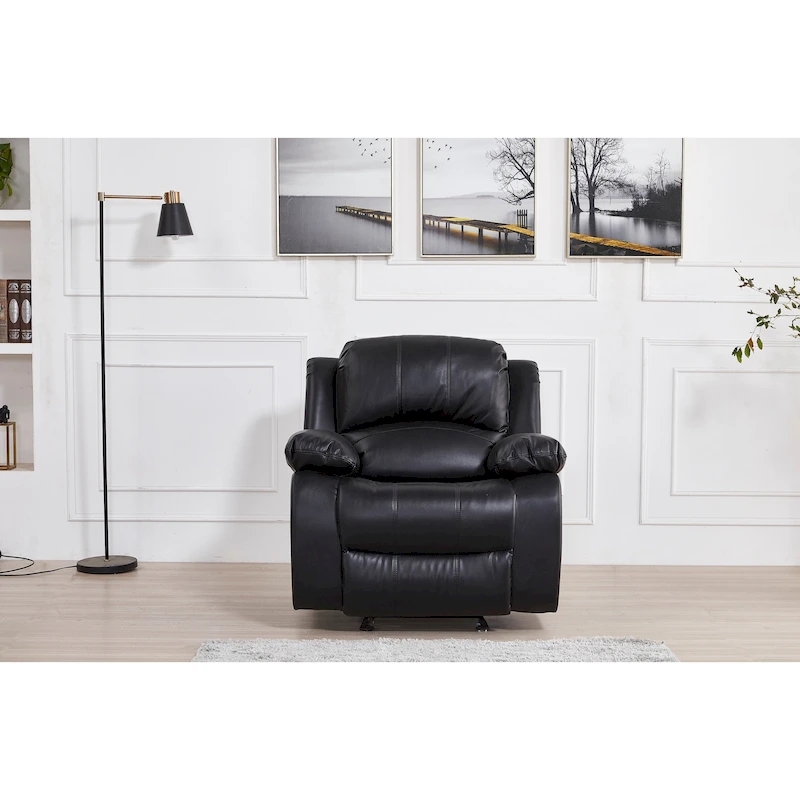 Betsy Furniture Bonded Leather Manual Rclining Single Seat Recliner Glider Chair 8018