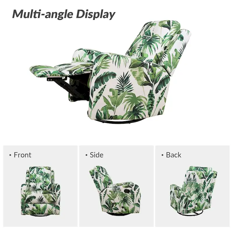 Manual Swivel Recliner with Tufted Back Set of 2