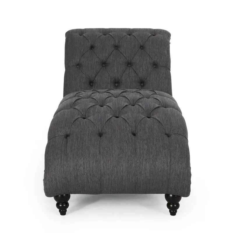 64.25 Button Tufted Chaise Lounge Chair with Birch Legs