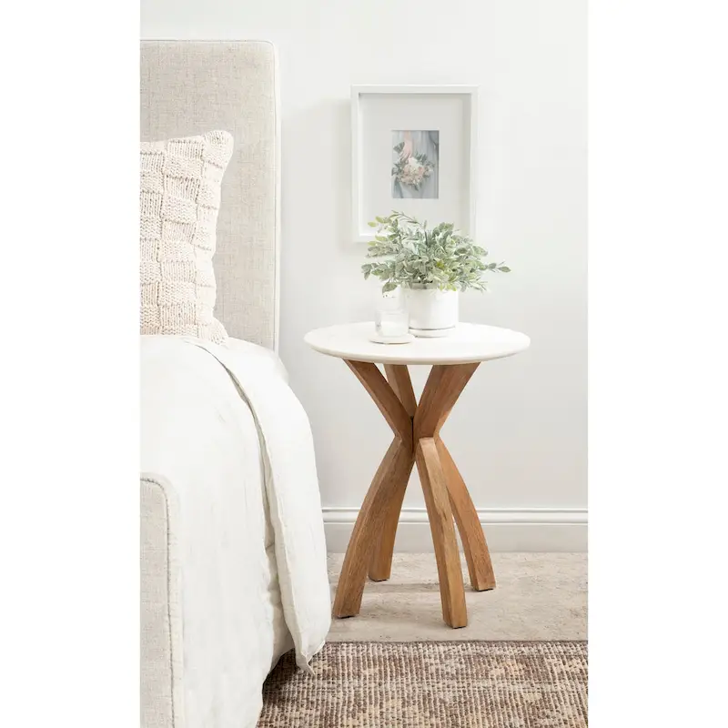 Round Wood Side Table