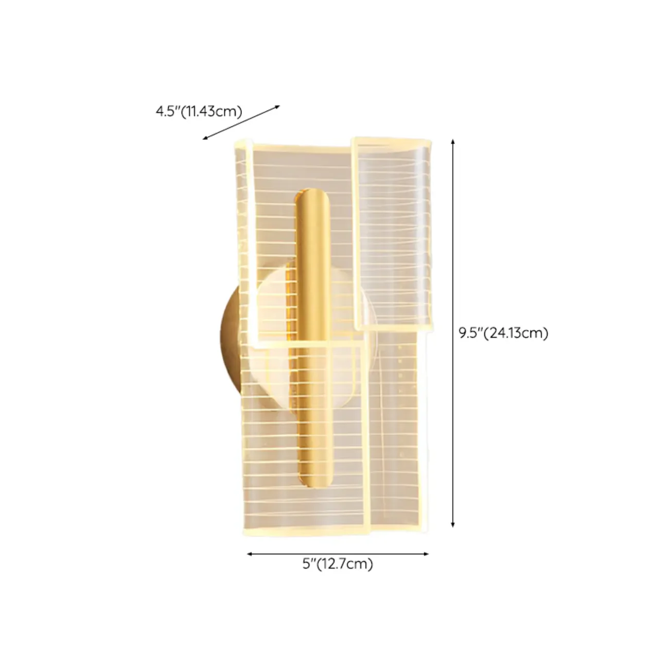 Modern Clear Acrylic Gold Ambient Wall Sconce