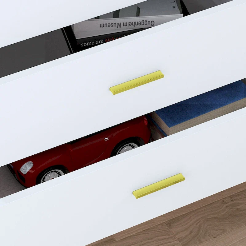 6 Drawer Larget Chest&Dresser With Golden Metal Handles