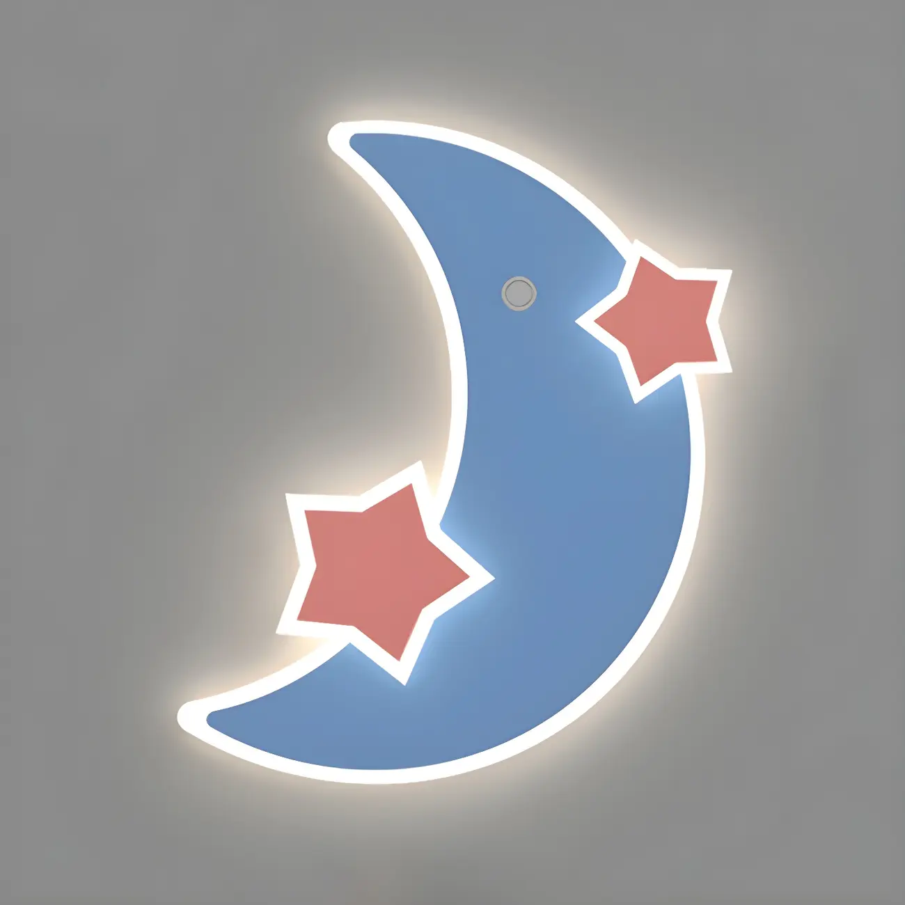 Kids Moon & Star LED Wall Sconce with Remote for Bedroom