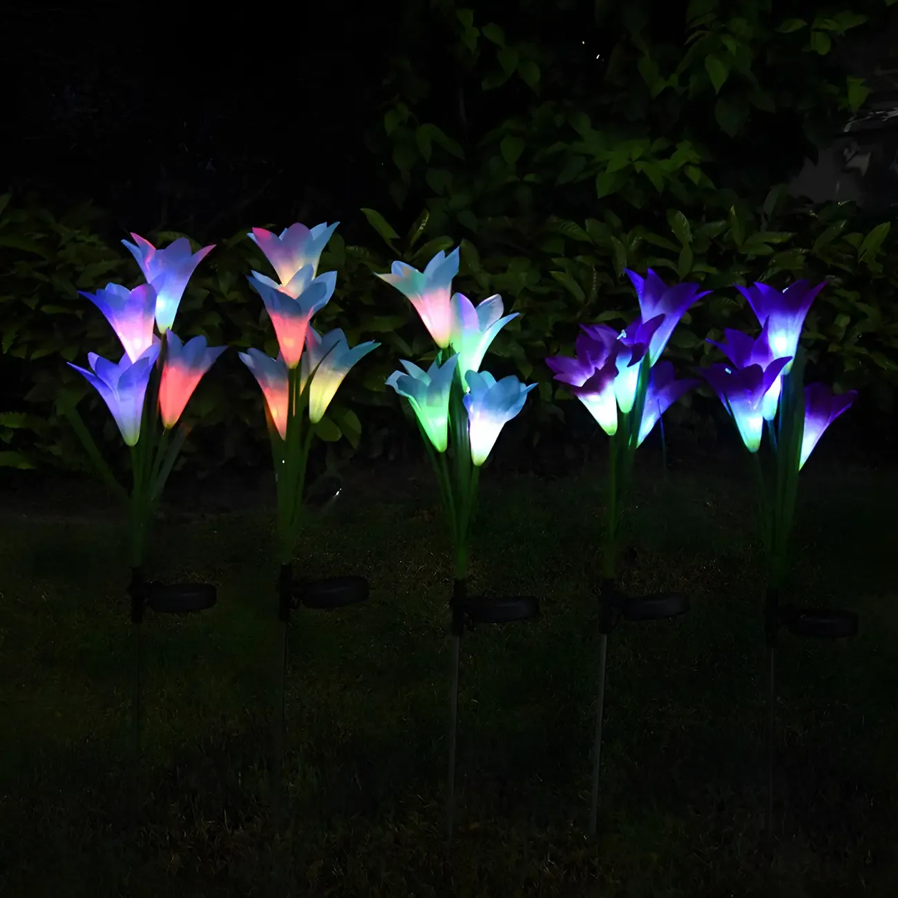 Decorative Artificial Lily Solar Landscape Lighting