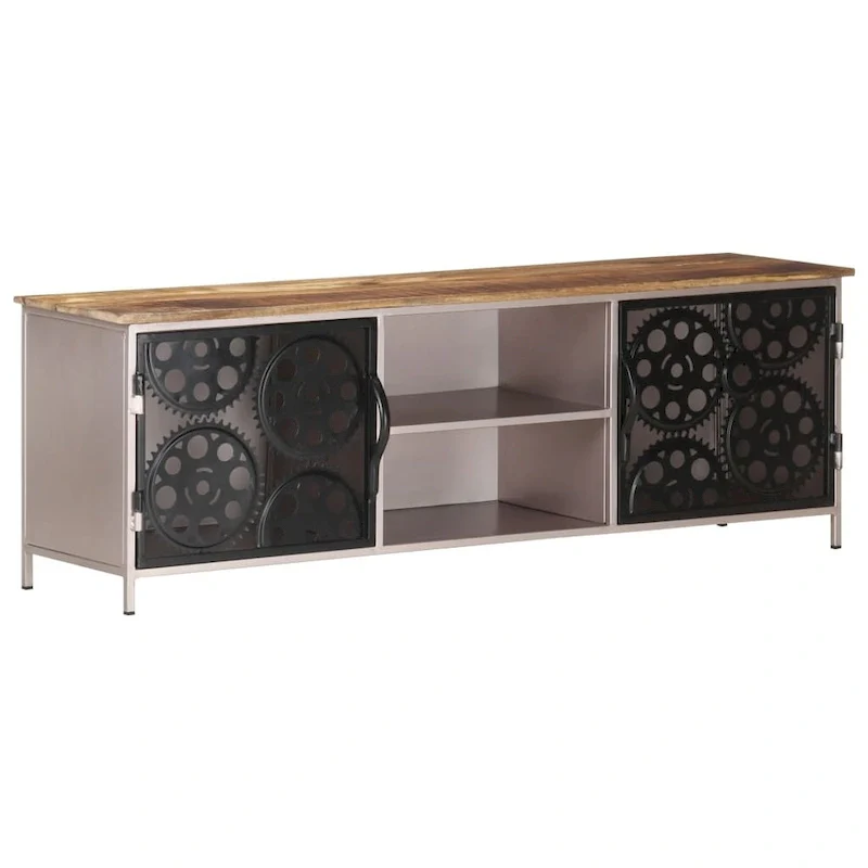 vidaXL TV Stand 47.2x11.8x15.7 Rough Mango Wood