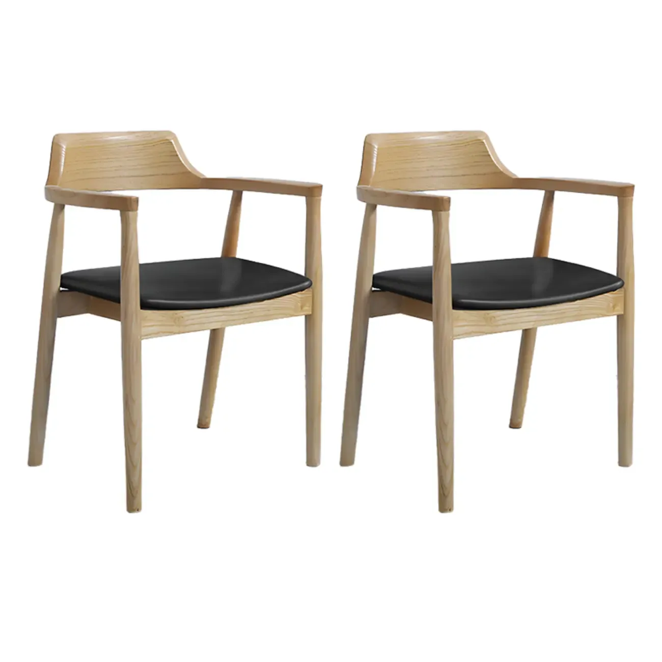 Mid Century Solid Wood Dining Chair Set of 2