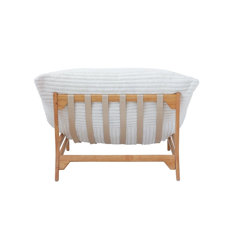 Bean Bag Accent Chair Large Plush Bean Bag Lounger with Solid Wood Frame Comfy Lounge Chair with Down Filling