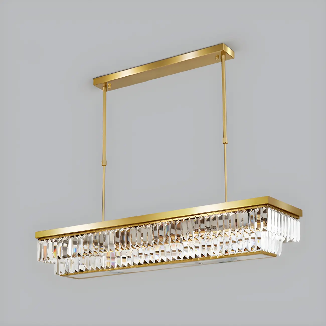 Modern Adjustable Crystal Pendant Light in Gold