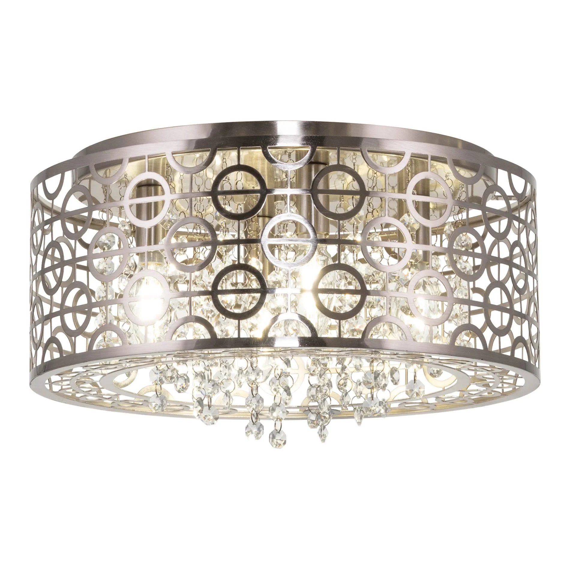 Brielle 15 Modern Chic 4-Light Crystal Flush Mount Chandelier