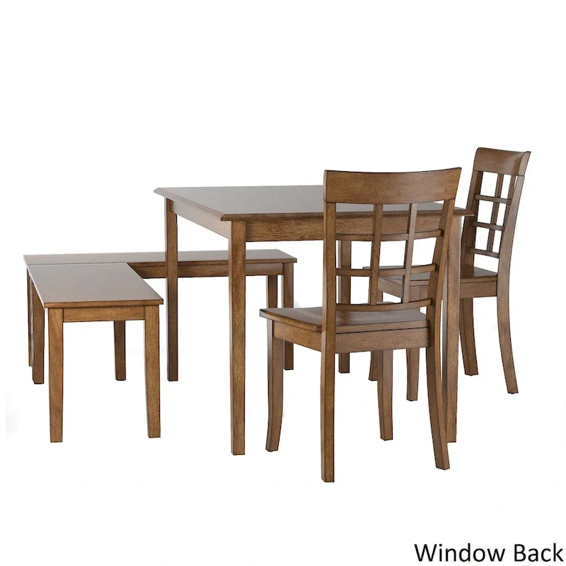 Wilmington II Rectangular Oak Finish Breakfast Nook Set by iNSPIRE Q Classic